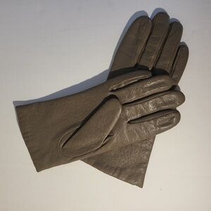 Aris Taupe Gray Pleather Gloves Size 7